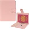 WASON Porta Passaporto in Vera Pelle con RFID, Portafoglio da Viaggio, Scomparti Carte, Tasca Contanti, Portamonete, Slot Tracker, Organizzatore Biglietti Aerei per Uomo e Donna(Roze)