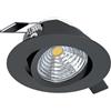 Eglo LED faretti da incasso Saliceto, spot da soffitto dimmerabile, rotondo e piatto, alluminio nero, luce calda, Ø 8,8 cm