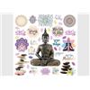 AG Design Adesivi Murali Buddha in Meditazione Stickers da Pareti, Mobili, Carte da Parati, Rivestimenti Murali e Porte, Pellicola di AG Design | 30 x 30 cm | SSA 3886