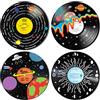 HK Studio Galaxy Records - Set di 4 dischi decorativi da parete con tabellone leggero da 29 cm, decorazione da parete per dormitorio, kit collage da parete, per camera di ragazzi e ragazze,