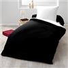 HOME LINGE PASSION Home Passione 60024 Pack di 2 Parure Copripiumino singolo 57 fili cotone nero/bianco 135 x 200 cm