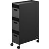 YAMAZAKI 10016 TOWER Carrello Porta Cestini a 3 Livelli con Ruote, nero,Acciaio/Resina ABS/Nylon/Silicone, minimalistisch, 43 x 16,6 x 58 cm (L x L x A)