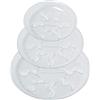 Idyllize Confezione da 15 vassoi antigoccia per vasi, dimensioni assortite, 15 cm, 25 cm, in plastica trasparente, spessa, resistente, per vasi, 5 pezzi di ogni dimensione (misure assortite 15,2 cm,