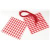 FACKELMANN Centrino portagioie con Cordoncino, Decorazione per barattoli, centrini per marmellate in Cotone (Colore: Rosso/Bianco), quantità: 6 Pezzi