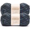 Caron Simply Me Luster - Filato di sodalite, confezione da 2, 170 g, 65% nylon, 35% acrilico, pettinato, #4 (medio), 300 m, per maglia/uncinetto