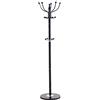 DRW Appendiabiti da pavimento in metallo e marmo in nero, 37 x 37 x 166 cm