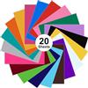 Euqvunn 20 Pezzi Vinile Adesivo 30.5 cm x 30.5 cm - Multicolore per Decorazioni, Creazioni, Compatibile con la maggior parte delle macchine da taglio - Durevole, Facile da Tagliare, Ideale per Design