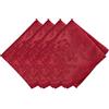 Threadmade Elrene Home Fashions Poinsettia Elegance - Set di 4 tovaglioli in tessuto jacquard, 43,2 x 43,2 cm, rosso