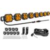 Willpower Barra LED 132cm 52 Pollici 240W 20000LM, Fari LED Con 12V DT Cablaggio Faretti Luci da Lavoro per Fuoristrada Auto Trattore Camion 4x4 Barca ATV Veicoli Offroad, Impermeabile 3000K Ambra