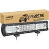 RIGIDON Barra Led Fuoristrada, 12V 24V 15 Pollici 38cm 390W Quad Row Barra Luce Led, Barra Led Esterno Per Auto Trattore Camion SUV UTE ATV Barca 4x4 Veicoli Offroad, 6000K Flood Spot Combo