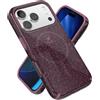 Speck CANDYSHELL Grip +MS - Custodia per iPhone 17 Pro, con glitter color prugna, impugnatura protettiva sottile, protezione contro le cadute, compatibile con MagSafe