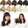 PARXITN Clip in Bangs - Extension per capelli da donna, colore: grigio brunito