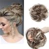S-noilite Hair Extensions Ponytail Coda di cavallo arricciata con coda di cavallo disordinata Updo con elastico elastico Updo Scrunchies sintetico per capelli per donna Cioccolata marrone & biondo candeggina