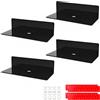 efuturetime 4 scaffali da parete in acrilico nero, 23 x 9,5 cm, galleggianti da parete, senza foratura, con 8 clip per cavi, mensola per display, mini scaffale per ufficio, bagno, cucina