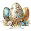 Feegela DIY Diamond Painting Kit,Ornamento da Tavolo A Uova di Pasqua Coniglio,Decorazione per Scrivania con Rhinestone,Regalo di Pasqua,Accessori per Pittura A Diamante con Base Trasparente