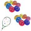 Gvrxec 16 smorzatori Happy Face Tennis, ammortizzatori incorporati, racchette da tennis, racchetta da tennis, divertenti ammortizzatori di vibrazione, accessori da tennis per ridurre le vibrazioni delle