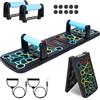 Vexaflow 17 in 1 Tavola per Flessioni, Pieghevole, Attrezzatura Fitness Multifunzionale con 2 Bande di Resistenza, Maniglie Antiscivolo per Allenamento Muscolare Completo a Casa Uomini e Donne