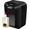 Fellowes distruggi documenti a frammento LX50, 9 fogli, trita documenti per casa e piccolo ufficio, uso personale, nero + Olio per Distruggi Documenti, 355 ml - Olio Lubrificante con Beccuccio