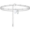 PROSTEEL A-Z Cavigliera a Doppio Strato Cavigliere Argento Cuore Iniziale Alfabeto Braccialetto Donna Resistente al Sudore e alla Corrosione 22+5 CM Cavigliere Ragazza