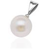 forme di Lucchetta - Perla Vera d'Acqua Dolce per Collana Oro Donna 18k Vero, Ciondoli per Collane disponibili in 18 carati (750) Bianco o Giallo, Oro Bianco 18 carati
