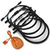 LUCKY BUDDHIST 5 Bracciali Tibetani Buddisti Regolabili - Bracciali in Corda Intrecciata per Uomo e Donna - Include Portachiavi Buddha in Legno