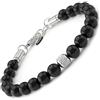 10:10 Bracciale Uomo Pietre Naturali Tormalina 8 MM, Colore Nero - Regolabile, Resistente e Comodo - Made In Italy (Tormalina)