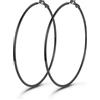GoldChic Orecchini Cerchio Grandi Piccoli, Leggero Orecchini Donna Oro Placcato, Argento, Nero, Ipoallergenico e Impermeabile per Fori Multipli 80MM