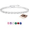 Sfoni - Cavigliera da donna, braccialetto regolabile con zirconia cubica, catenina estiva per caviglia, gioiello per anniversario, compleanno, laurea, regalo per ragazze adolescenti, con carta regalo