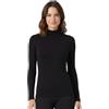 PRS Maglia Termica Donna con Collo a Lupetto - Abbigliamento Donna - Maglia Manica Lunga Senza Cuciture - Maglietta Tecnica Traspirante con Asciugatura Rapida (Nero, S/M)