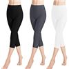 Libella Leggings Donna 3/4 Leggins Capri Vita Alta Estivi Pantaloni Capri Donna in Cotone Traspirante Elastici Leggings Fitness Sportivi Corti Pantaloncini Yoga BL-M-3