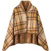 CSARPECT Poncho Pile Donna, Flanella Mantello Scialle Indossabile Caldo Invernale con Bottoni Wrap Cape, Coprispalle Coperta Plaid Sciarpa (IT, Testo, Taglia unica, Regular, Regular, 80*130cm, Braun)
