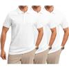 Geyuwoz Pacco da 3 Polo Uomo Manica Corta Cotone Golf Tshirt Sportiva Traspirante Poloshirt Basic T-Shirt Estate Polos per Uomo Casual Outdoor Bianco S