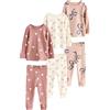 NEXT Ragazza Confezione da 3 Pigiami Comodi a Maniche Lunghe Pink/Cream Ballerina 12 Mesi-18 Mesi