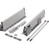 cyclingcolors 2x Cassetto completo con guide + pannello + supporto anteriore e posteriore + coperchio viti Binari scorrevoli mobili cucina, altezza 140mm, lunghezza 450mm, grigio
