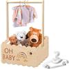 Calenxy Cestino regalo per bambini in legno con maniglia, scatola per doccia, scatola di legno per baby shower, cestino per bambini appendiabiti per bambini appendiabiti per bambini personalizzato cestino per