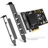 NICGIGA 4 Port Gigabit Base-T Network Card, I350 Controller, NICGIGA 4 Port 1G PCIe Ethernet Adapter, 4 x 1Gbe RJ45 Port NIC Card, Windows10/11/Windows Server/Linux