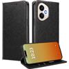 MOJIA Cover per Honor 400 5G, [Forte Chiusura Magnetica] Case Portafoglio in Pelle PU Premium, Custodia a Libro per Telefono con Porta Carte. Nero