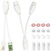 Bgfaquri Combinatore e splitter PoE impermeabile, adattatore PoE per 2 telecamere IP tramite 1 singolo cavo Ethernet, Plug & Play, compatibile PoE Switch Iniettore e Telecamere di sorveglianza esterna