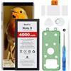 Beefix Batteria di ricambio per Samsung Galaxy Note 9 (N960F), 4000 mAh ad alta capacità per Galaxy Note 9 (EB-BN965ABU) con strumenti di riparazione professionali