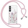 Yoedge Cover con Cordino per Samsung Galaxy S26 Plus 5G (S26+ 5G) 6,7,Aesthetic Disegni Fiori Custodia con Collana Tracolla Laccio Collo,Sottile Silicone Antiurto Case per Samsung S26+,03