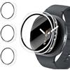 Wowstrap 3 Pezzi Coque pour Samsung Galaxy Watch 8 40mm Vetro Tempourato, Custodia Rigida Protezione Totale Extreme Sottile HD Clear Pellicola Protettiva pour Cover Galaxy Watch 8 40 mm Protettore Schermo