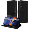 kwmobile Cover Compatibile con Samsung Galaxy S26 Plus - Custodia Smartphone con Chiusura Magnetica - Protezione RFID Vetro Temperato e Porta Carte - nero