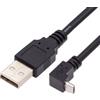 chenyang Cavo USB a Micro USB, USB 2.0 Maschio a Micro USB 5 Pin Maschio 90 Gradi angolato verso l'alto Cavo di Estensione per Trasferimento Dati di Carica 0.65FT/0.2M