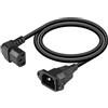 CERRXIAN 2FT Cavo di prolunga C14 a C13, cavo di prolunga per PDU C14 a 90 gradi C13 per montaggio a pannello,cavo di alimentazione IEC 320 C14 maschio a C13 femmina a 3 pin con angolo verso il basso