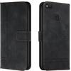 Bravoday Cover per Huawei P9 Lite / G9 Lite/Honor 8 Smart, Flip Custodia in Pelle PU Portafoglio Custodia per Huawei P9 Lite / G9 Lite/Honor 8 Smart, con Slot per Schede, Nero