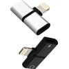 HOYULLI Adattatore Jack Doppio Lightning Per Cuffie (2 Pack) Per Apple iPad IPhone AUX Caricatore Cavo Accessori Adapter Audio Auricolari Cavetto Headphone SDoppiatore Autoradio Cuffia Dongle Ricarica ip-ZT