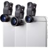 MyGadget Kit Lenti Obiettivo Smartphone 230° Fisheye + 0, 63x Grandangolo + 15x Macro - Universale per Fotocamera Cellulare e Tablet iPhone | Samsung