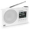 Thomson Radio DAB+, radio FM, 60 stazioni preimpostate possibili, ricaricabile o alimentata a corrente alternata, sveglia, altoparlante Bluetooth Thomson RT400DABBT, cavo di ricarica USB (Bianco)