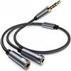 Adattatore a Y Premium da spina jack 3,5 mm a 2 prese, stereo, 0,15 m