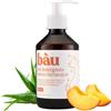 bàu Bau Shampoo Secco per Cani, Gel Detergente Senza Risciacquo, Igienizzante e Idratante, Gel Detergente per Cani Senza Parabeni e Siliconi, Naturale e Bio con Aloe Vera - Pesca, 250 ml